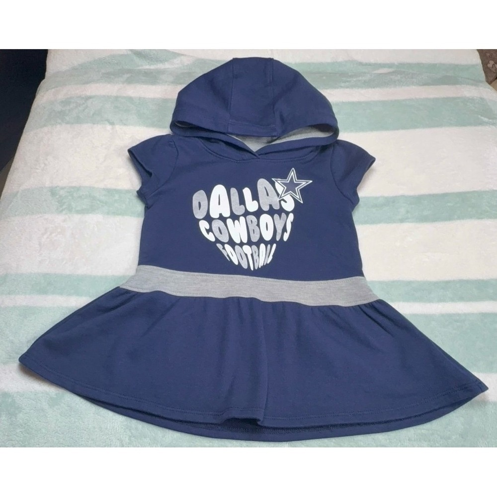 Toddler girls size 3T NFL Dallas Cowboys hooded dress. Adorable! Good condition